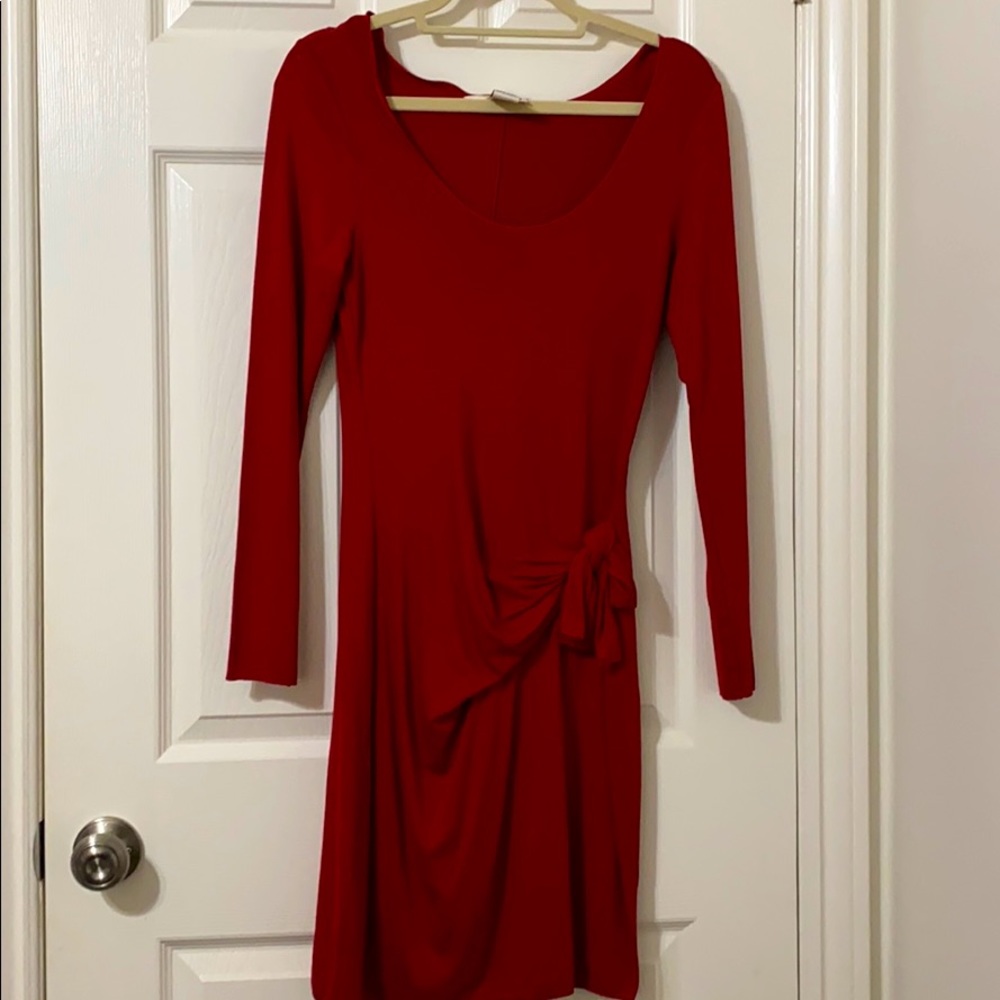 Max Studio Low Neck Wrap Dress